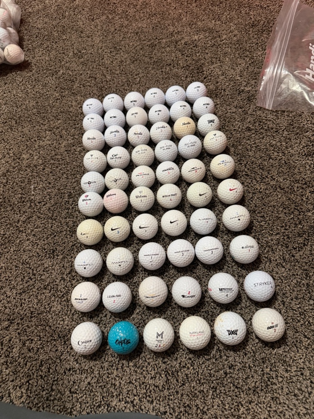 60 Mixed Golf Ball Lot - Assorted Brands
